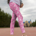Blommigt Rosa Heart Mönster Leggings<br><div class="desc">Blommigt Rosa Heart Mönster Leggage</div>