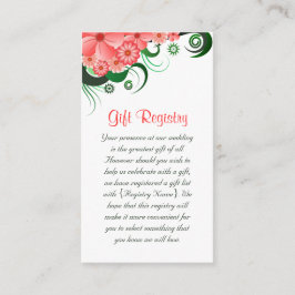 Blommigt Rosa Hibiscus Bröllop Gift Registry Tilläggskort