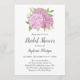 Blommigt Rosa Hydrangea Bouquet Möhippa Inbjudningar