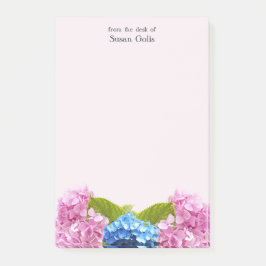 Blommigt Rosa Hydrangea Home Office Post-it Block