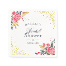 Blommigt Rosa Hydrangeas Faux Guld Möhippa