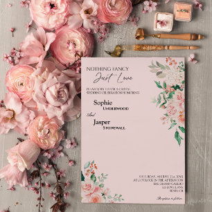 Blommigt Rosa Inget Finare Just Kärlek Bröllop Inbjudningar