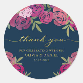 Blommigt Rosa & Lila Ro Blue Tack Runt Klistermärke