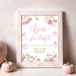 Blommigt Rosa Little Pumpkin Bokar för Baby Poster