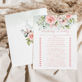 Blommigt  rosa mamma eller babyduschspel
