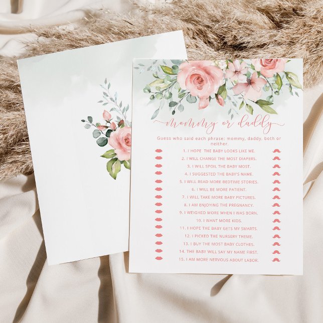 Blommigt  rosa mamma eller babyduschspel (Skapare uppladdad)