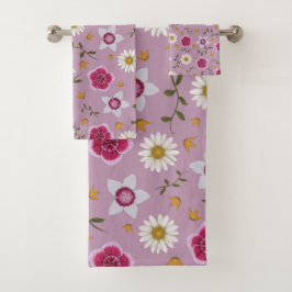 Blommigt Rosa Modern Dianthus & Daisy Handdrad