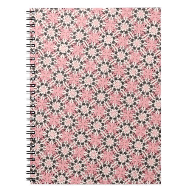 Blommigt rosa mönster anteckningsbok (Framsidan)