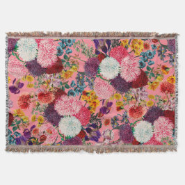 Blommigt Rosa Mönster Filt