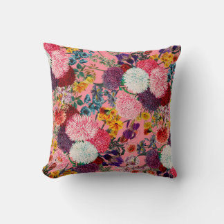 Blommigt Rosa Mönster Kudde