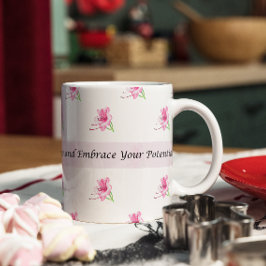 Blommigt rosa Motivering mugg
