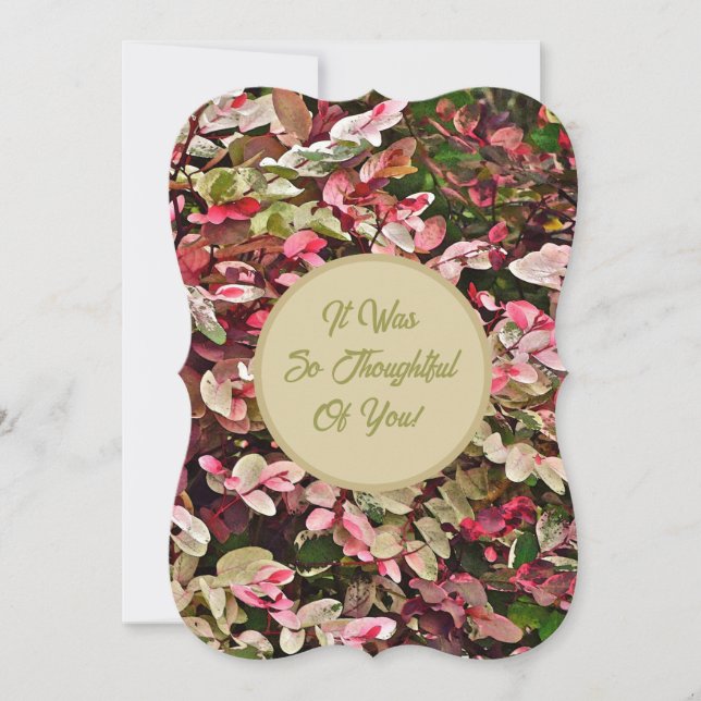 BLOMMIGT/ROSA OCH GRÖNT FÄRG TACK INBJUDNINGAR (Framsida)