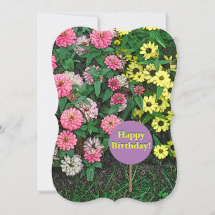Blommigt, Rosa och Gula blommor/Grattis på födelse