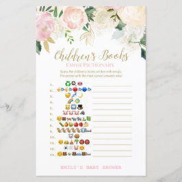 Blommigt  Rosa och Guld Baby Shower Game PRINT
