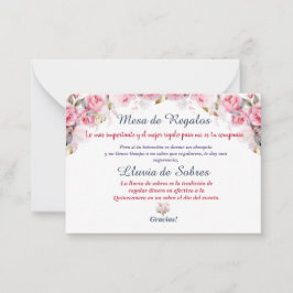 Blommigt Rosa Paris Lluvia de Sobres Quinceañera Anteckningskort
