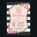 Blommigt Rosa Peonies 30års födelsedag Party bjuda Inbjudningar<br><div class="desc">Blommigt Rosa Peonies 30års födelsedag Party bjudan till kvinnor. Guld Glitter. Blommigt för vattenfärg Chic blomma. Svarta och vita Rand. 13:e 15:e 16:e 18:e 20:e 30:e 40:e 60:e 70:e 80:e 90:e 100:e, alla åldrar. Utskriftsformat digitalt. Om du vill göra ytterligare anpassningar klickar du på knappen Anpassa och användor verktygen som...</div>