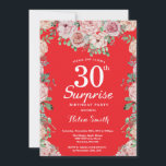 Blommigt Rosa Peonies Surprise 30års födelsedag Re Inbjudningar<br><div class="desc">Blommigt Rosa Peonies överraskar 30års födelsedag Röda inbjudan till kvinnor. Vattenfärgad Blommigt blomma. Elegant Rosa ros och Peony Flowers. Vuxen Birthday. Röd bakgrund. 13:e 15:e 16:e 18:e 20:e 30:e 40:e 60:e 70:e 80:e 90:e 100:e, alla åldrar. Om du vill göra ytterligare anpassningar klickar du på knappen "Anpassa" och användor verktyg...</div>