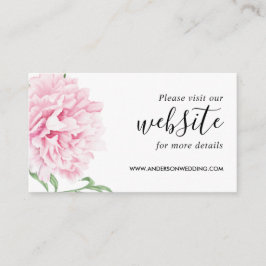 Blommigt Rosa Peony Botanical Elegant Tilläggskort