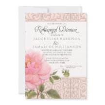 Blommigt Rosa Peony Classic Forme Rehearsal Middag