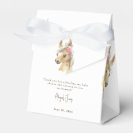 Blommigt Rosa Pony & Cow Baby Shower White Presentaskar