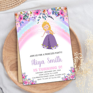Blommigt Rosa Princess Birthday Investigations Inbjudningar