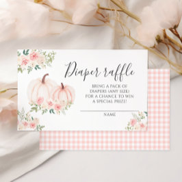 Blommigt Rosa Pumpkin Baby dusch Diaper raffcard Tilläggskort