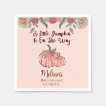 Blommigt Rosa Pumpkin Baby Shower