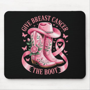 Blommigt Rosa Ribbon Cowgirl Boots Ge Breast Cance Musmatta