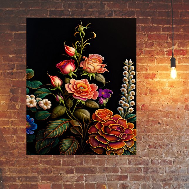 Blommigt Rosa ros Bouquet Artwork Poster (Skapare uppladdad)