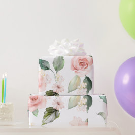 Blommigt Rosa ros Elegant Presentpapper