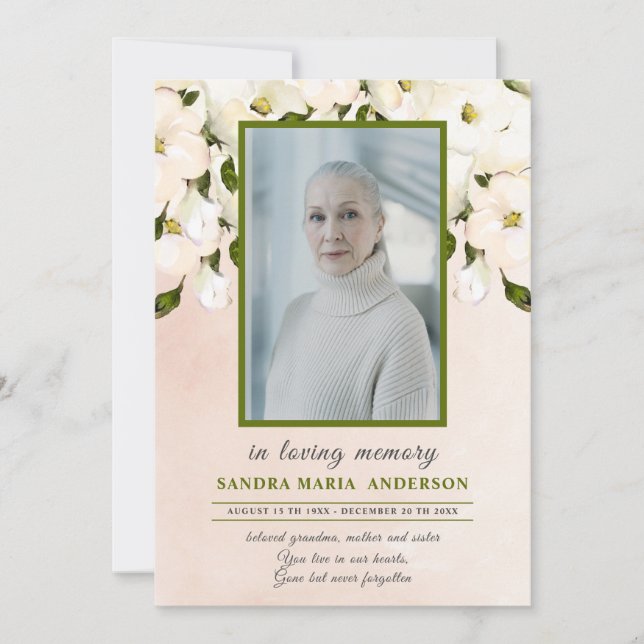 Blommigt Rosa ros fotominnesprogram Tack Kort (Framsida)