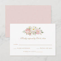 Blommigt Rosa ros Greenery Bröllop OSA Card