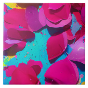 Blommigt Rosa ros Petals Kakelplatta