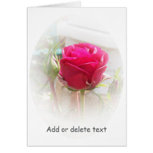 Blommigt Rosa Rosenknopp Greeting Card Hälsningskort