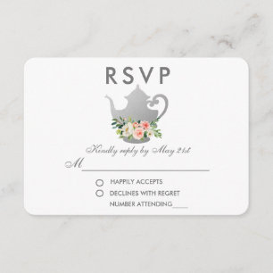 Blommigt Rosa Silver Möhippa Tea Party OSA R Kort