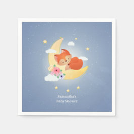 Blommigt rosa söt liten babydusch pappersservett