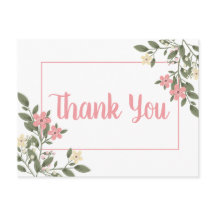 Blommigt Rosa Tack Bröllop Flower Botanical