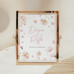Blommigt Rosa Vår Baby i Bloom Diaper Raffle Poster