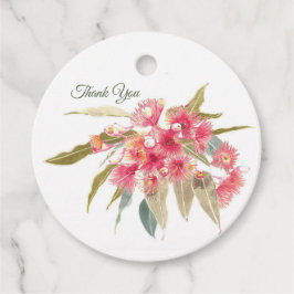 Blommigt Rosa VattenfärgsTack Gåvor Etiketter