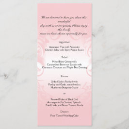 Blommigt Rosa Vintage bröllop Menu Meny