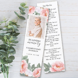 Blommigt Rosa Vitbok bokmärke