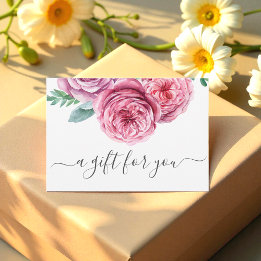 Blommigt Rosa White Business Gift-certifikat