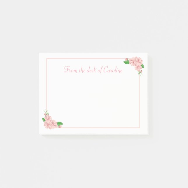 Blommigt Rosa & White Flowers - Shabby chic, Land Post-it Block (Framsida)