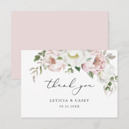 Blommigt  Rosa White Peony Romantic Tack Kort