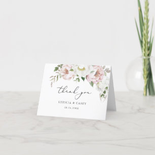 Blommigt  Rosa White Peony Romantic Tack Kort