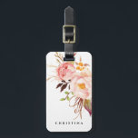 Blommigt Rosor Boho Peony Personlig Bagagebricka<br><div class="desc">Blommigt Rosor Boho Peony Personlig</div>