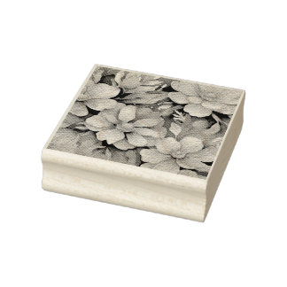 Blommigt Rubber Frimärke Stämpel