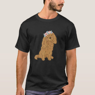 Blommigt Ruby Cavalier Kung Charles Spain Cavie Mo T Shirt