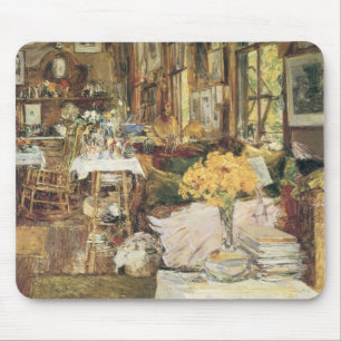 Blommigt rum av Childe Hassam, Vintage Fine Art Musmatta