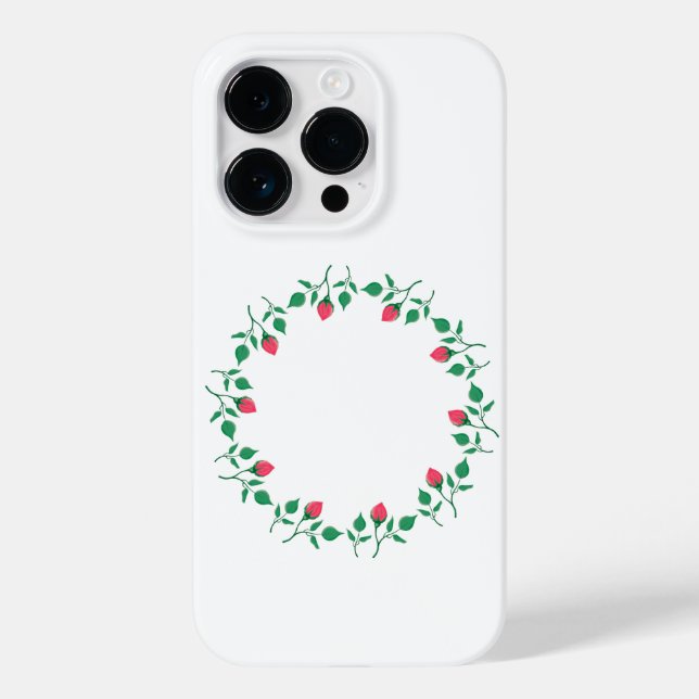 Blommigt runt ram med blommor från rosa ros (Baksida)